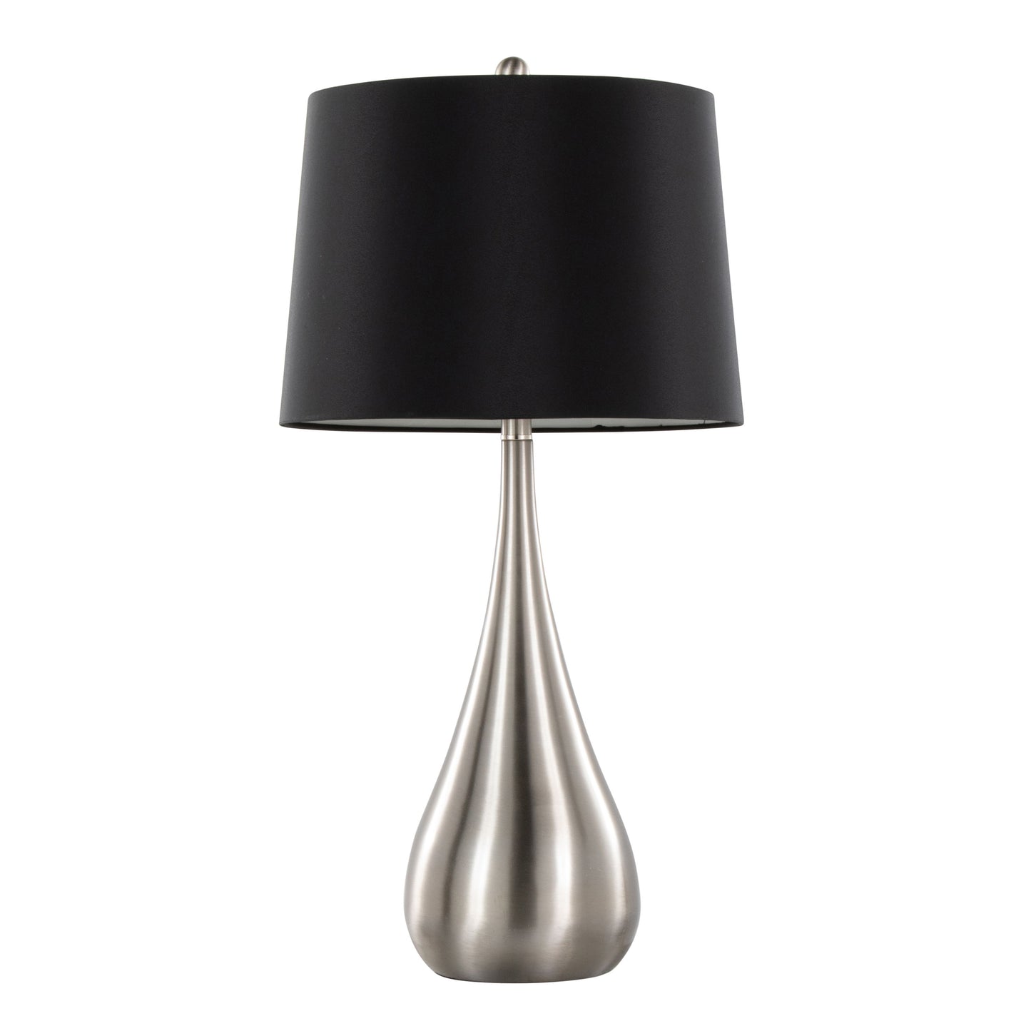 Pebble - Contemporary Table Lamp (Set of 2) - Nickel / Black