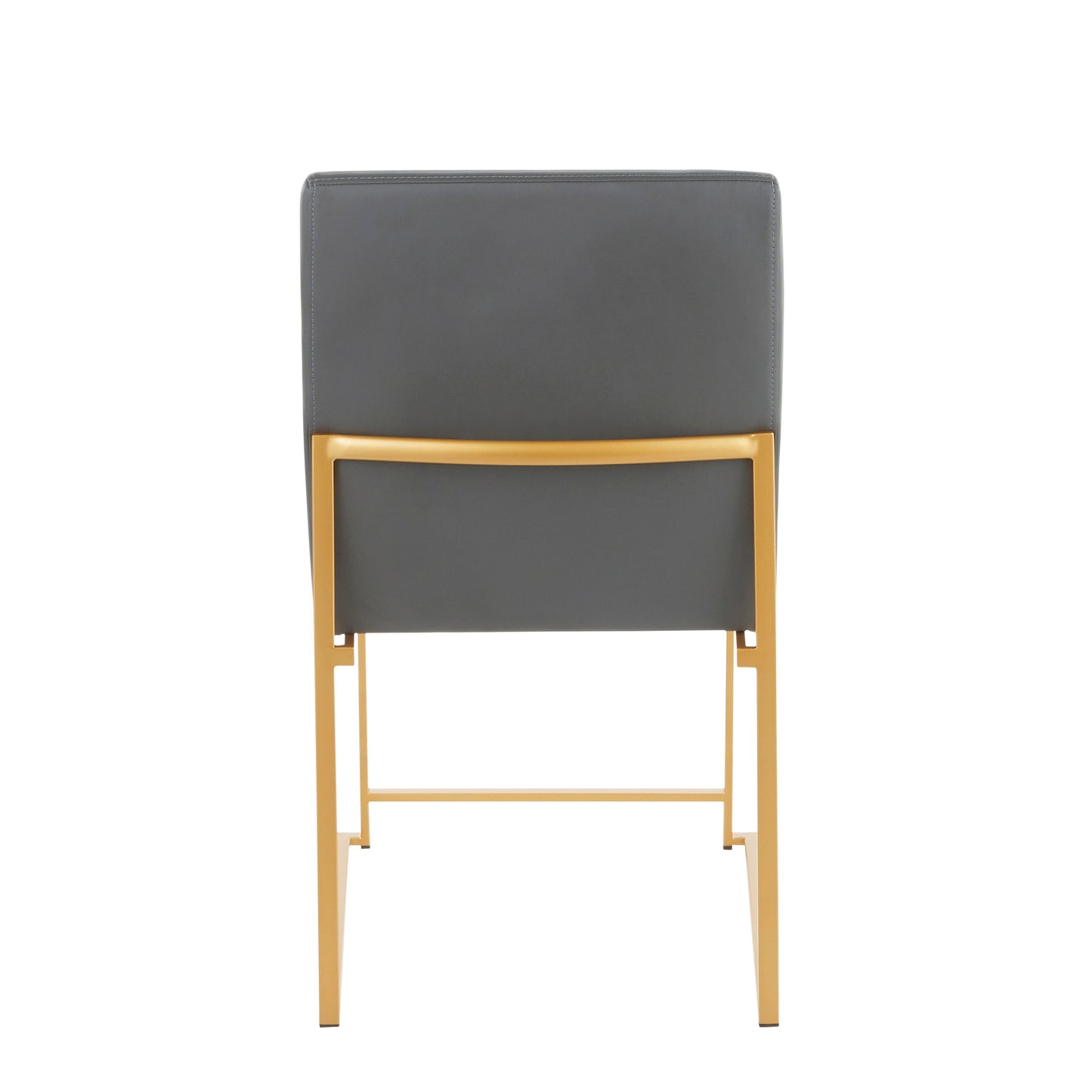 Fuji - Contemporary High Back Dining Chair (Set of 2) - Gold / Gray