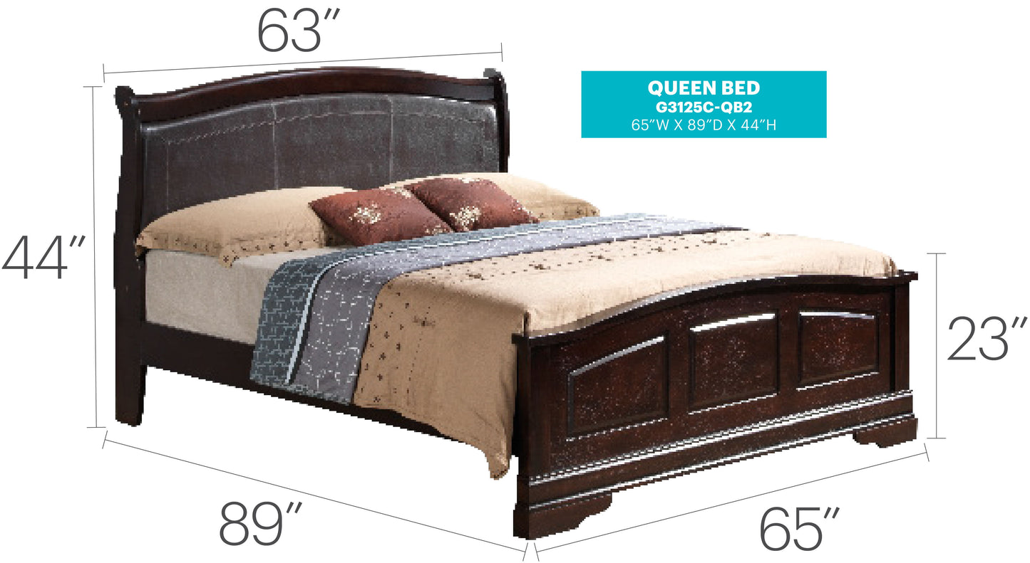 Queen Classic Bed - Warm Cappuccino