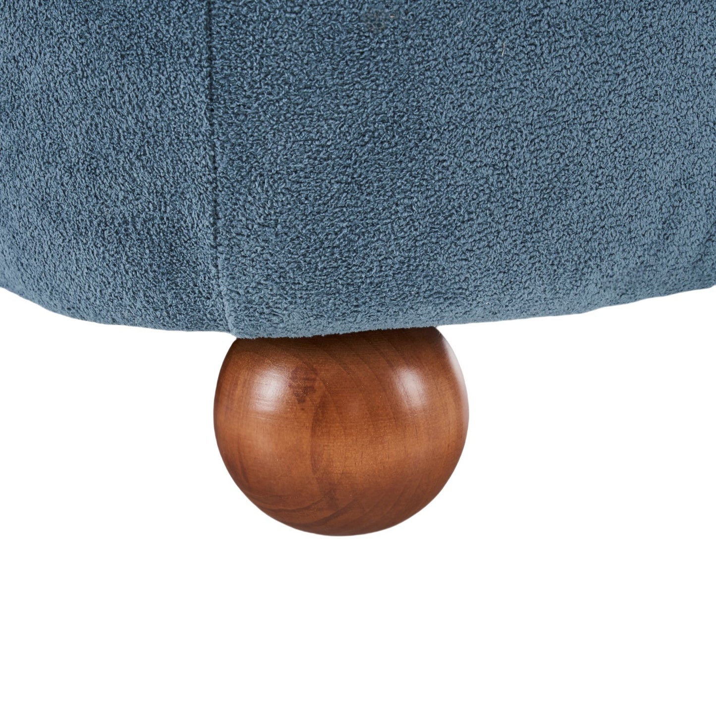Modern Low Back Accent Chair, Upholstered Armless Living Room Chairs, Round Pine Wood Feet, For Small Living Spaces, Living Room - Blue