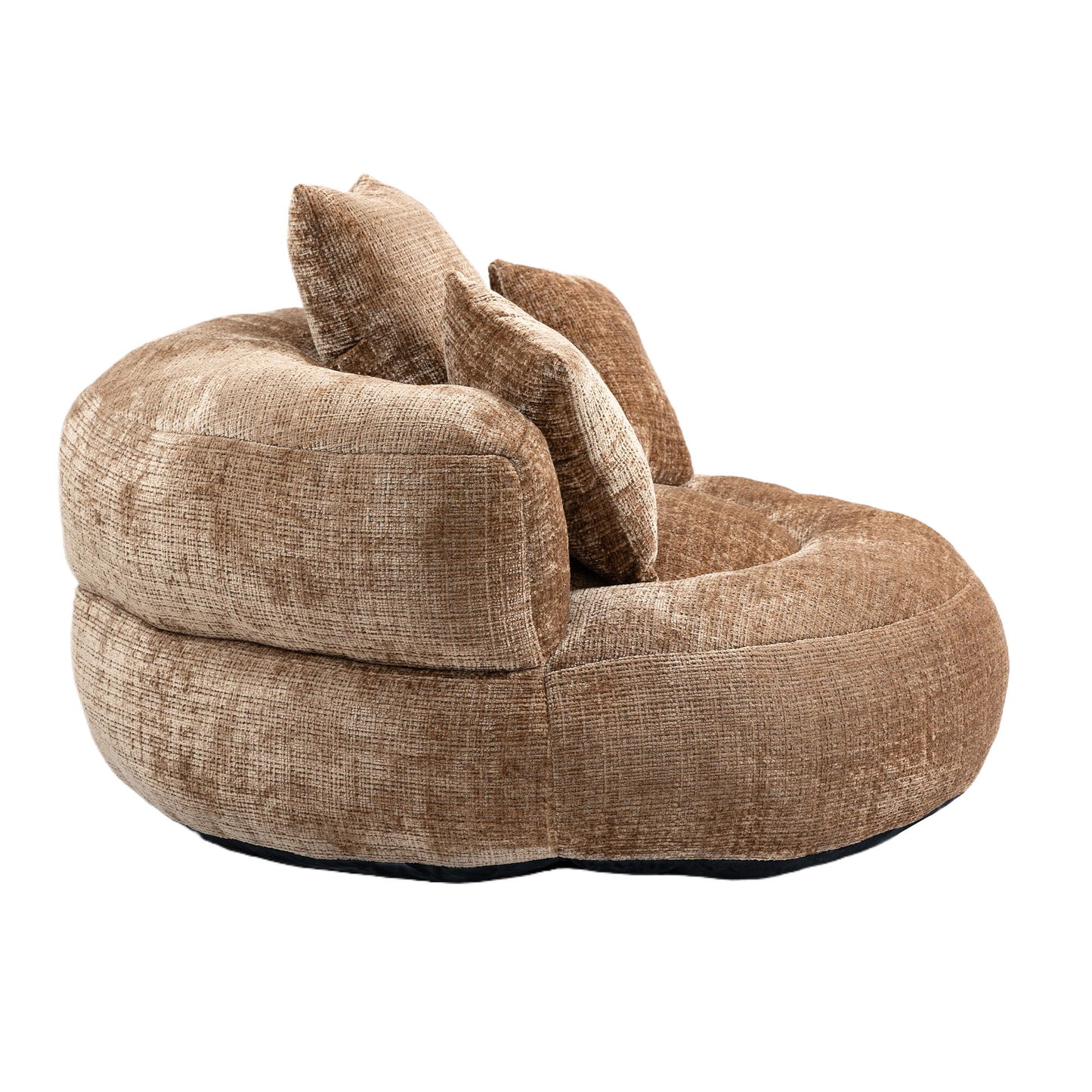 Lazy Sofa Durable Comfort Lounger High Back Bean Bag Chair With 3 Pillows - Coffee