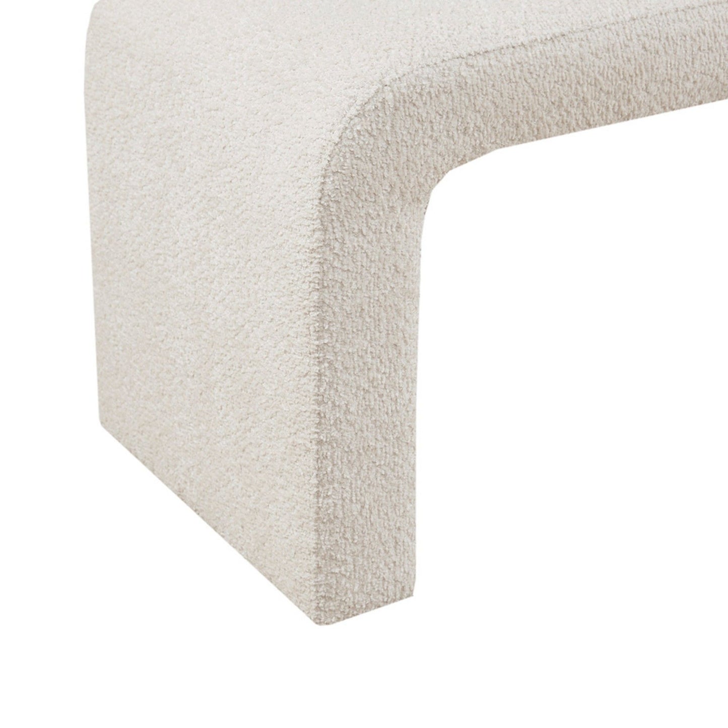 Modern Boucle Waterfall Bench - Cream