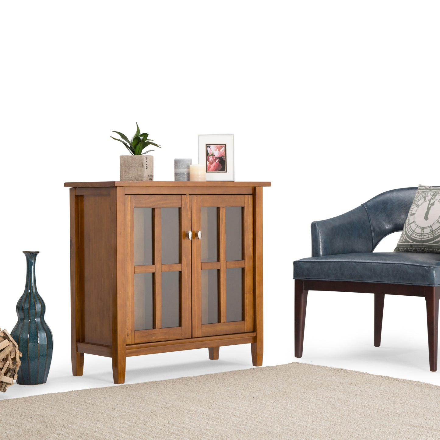 Warm Shaker - Medium Storage Media Cabinet - Light Golden Brown