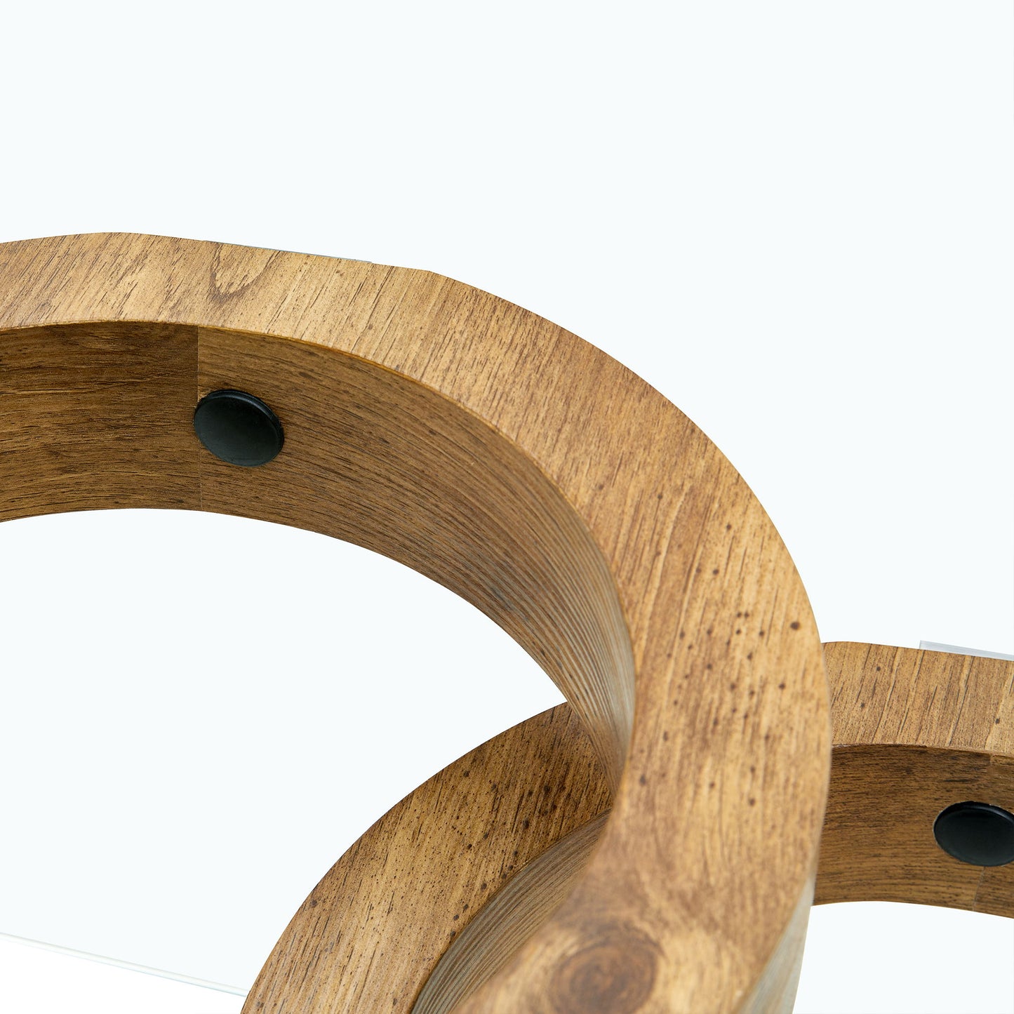 Modern Style Glass Top Coffee Table With Base Suitable For Living Rooms And Lounge Areas - Natural Wood