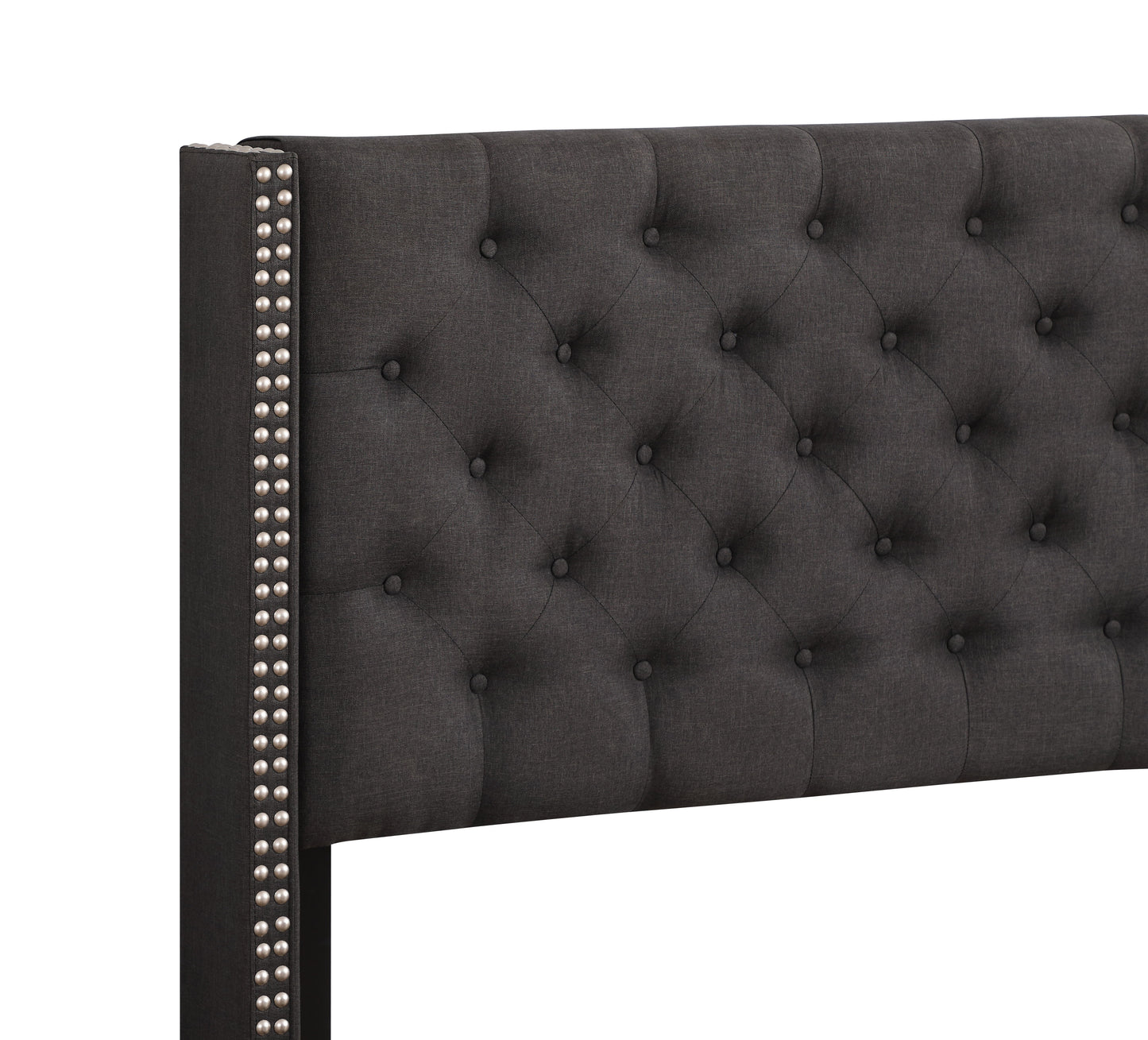 King Upholstered Transitional Bed - Black