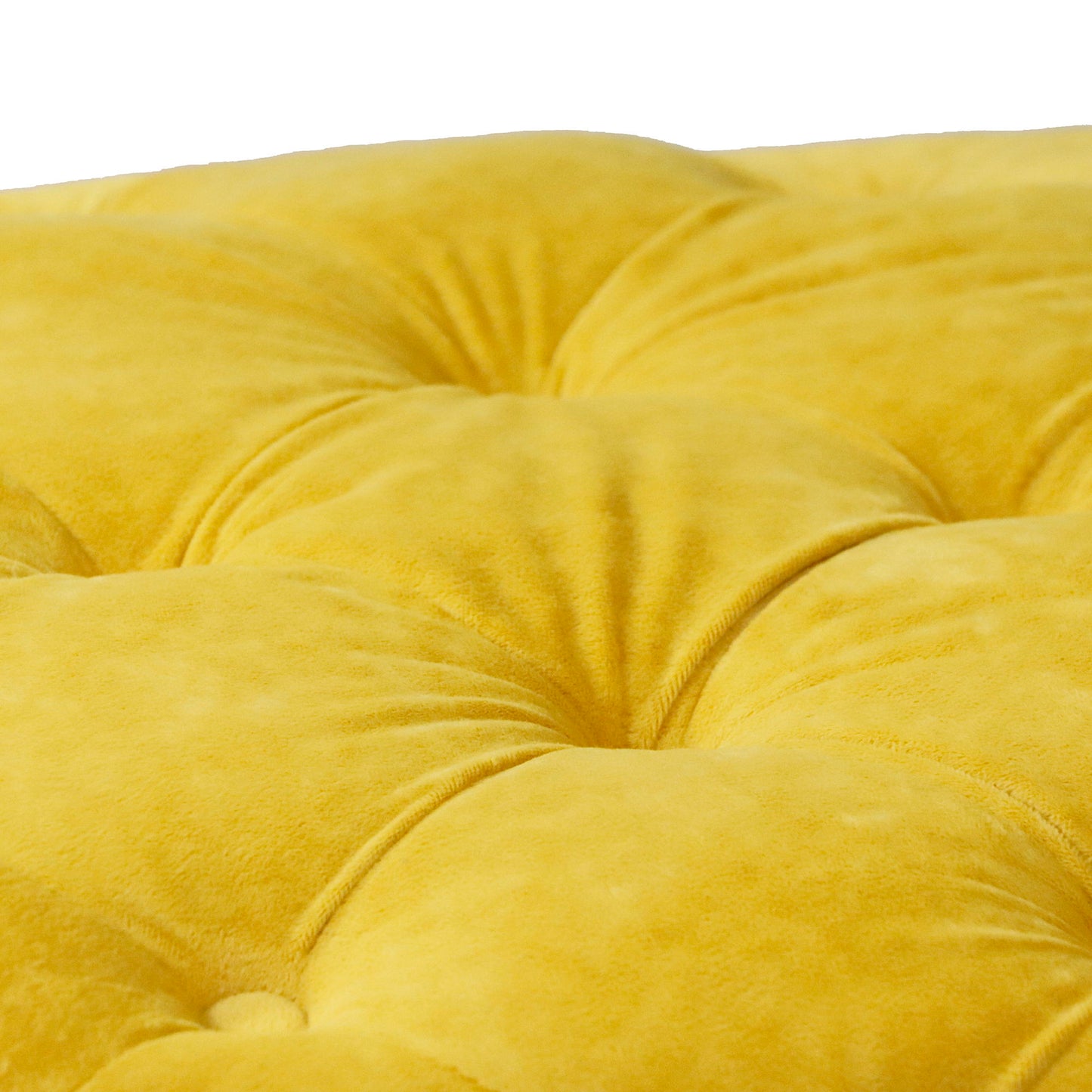 Modern Velvet Upholstered Ottoman, Exquisite Small End Table, Soft Foot Stool, Dressing Makeup Chair, Comfortable Seat For Living Room, Bedroom, Entrance - Yellow