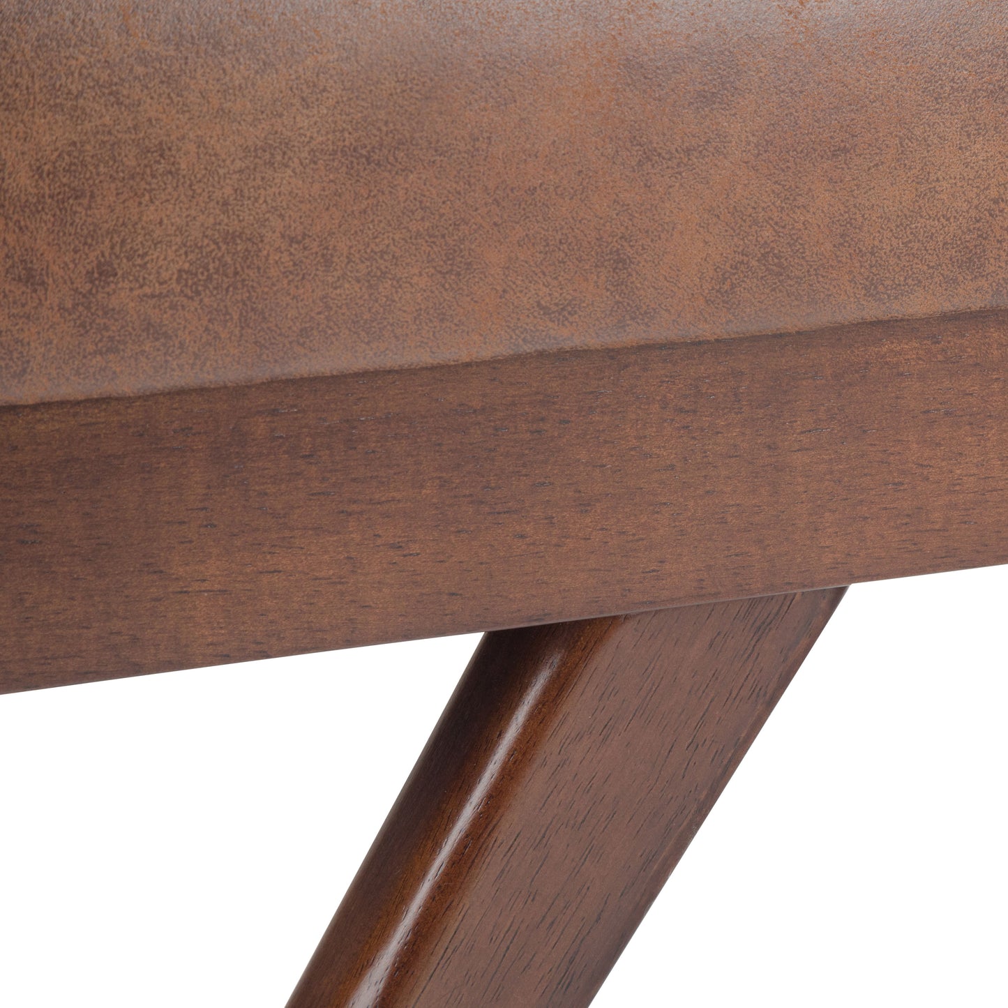 Chanelle - Mid Century Ottoman Bench - Distressed Umber Brown