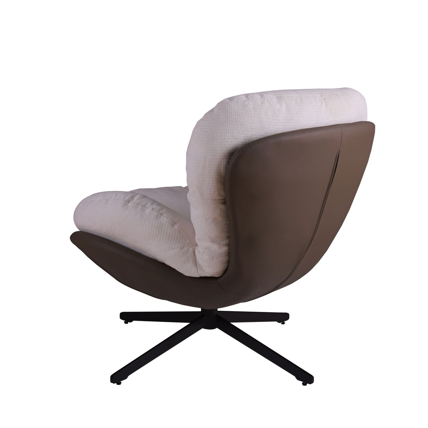 360ÔøΩÔøΩ Swivel Office Chair, Modern Chenille Chair With And Metal Base Frame, No Wheels, Accent Chair - White