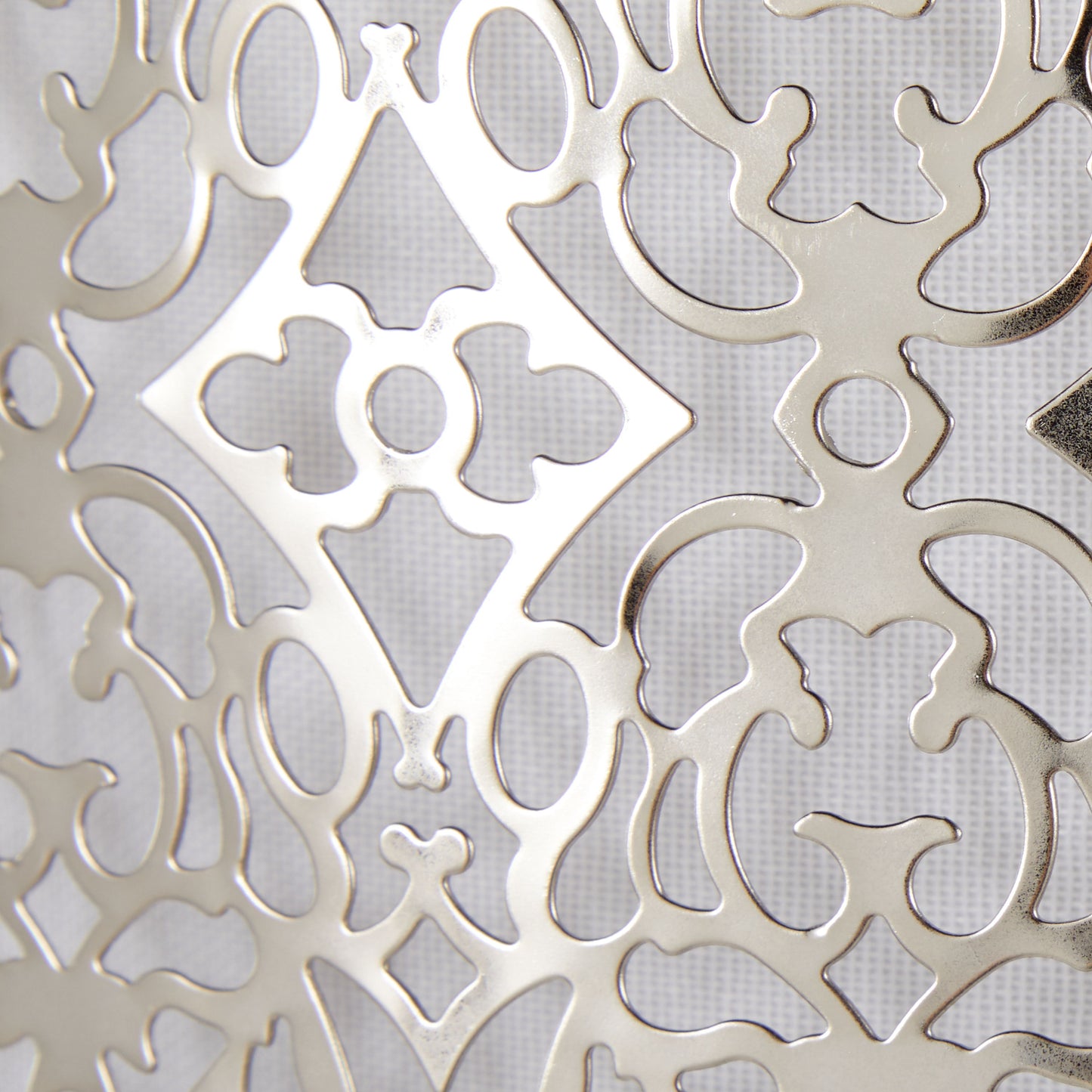 Ashland - Contemporary Floor Lamp Laser Cut - Polished Nickel / White