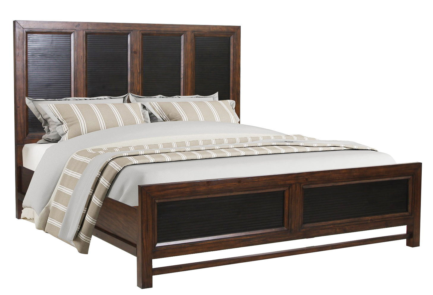 Branson - King Size Panel Bed, Two Tone - Brown
