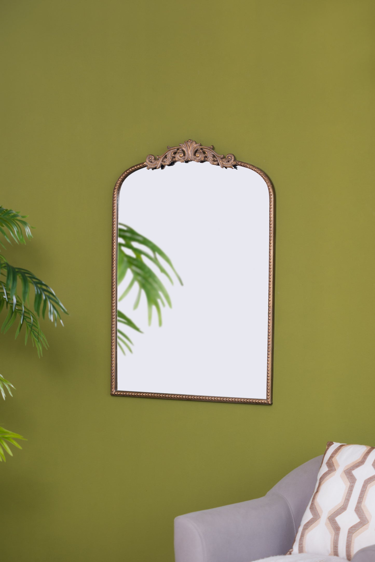 Arch Mirror, Baroque Inspired Wall Decor For Bathroom Bedroom Living Room - Gold