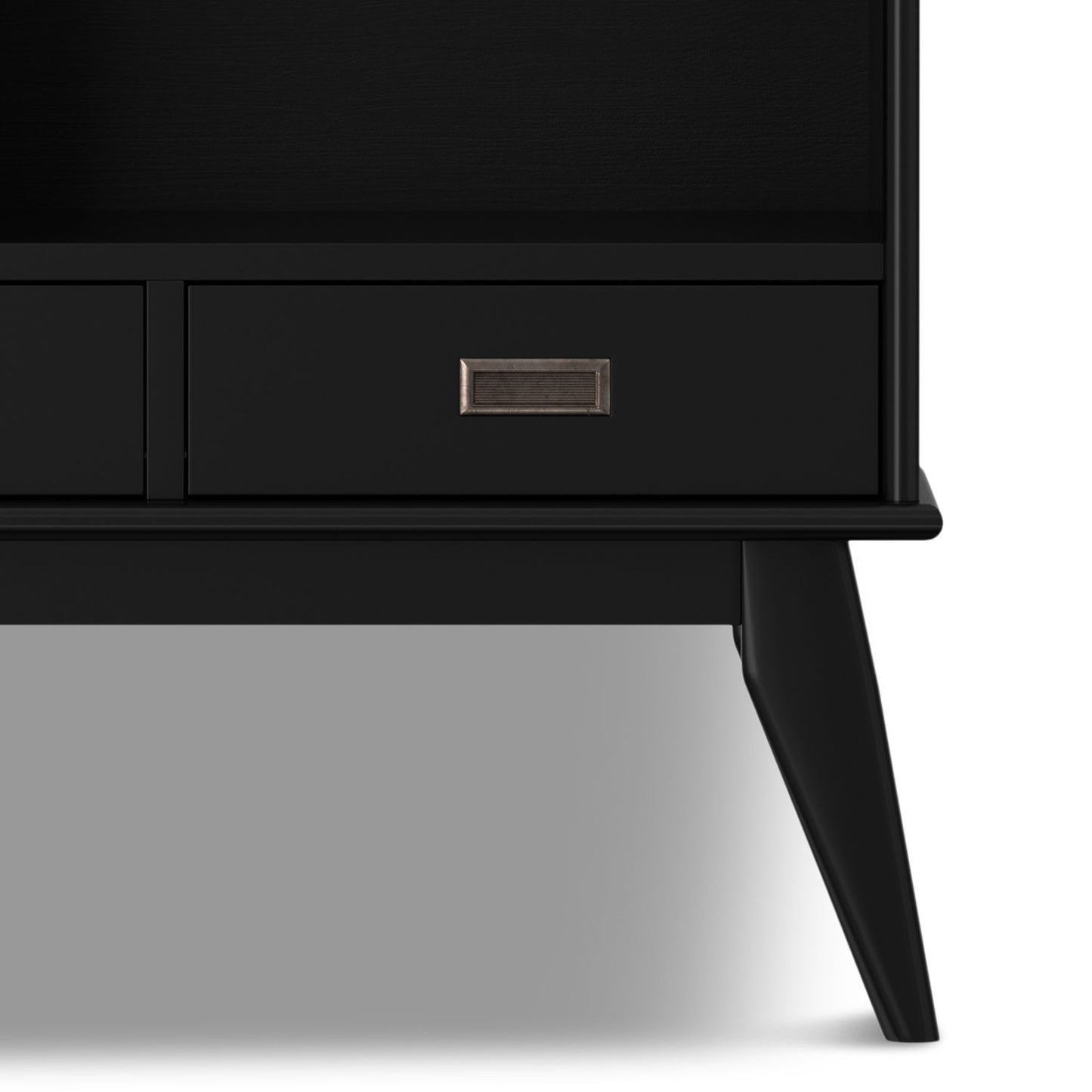 Draper - Mid Century Wide Bookcase And Storage Unit - Black