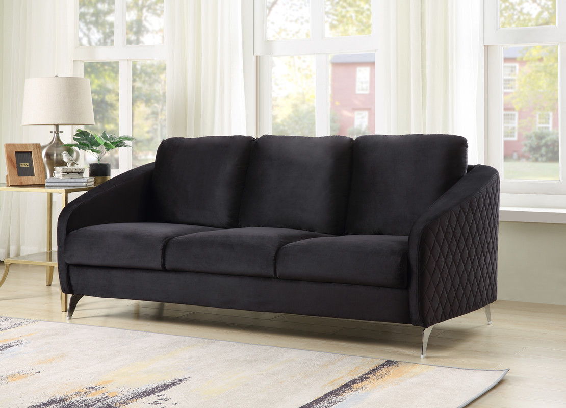 Sofia - Velvet Modern Chic Sofa Couch - Black