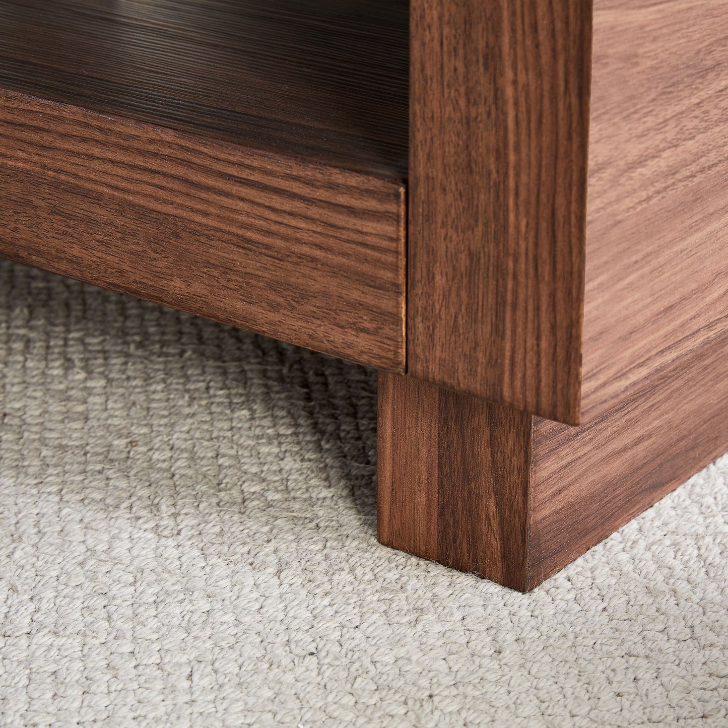 Modern Minimalist Rectangular Coffee Table Measuring Embodies The Simple Charm Of Mid Century Aesthetics, Adding A Touch Of Elegance To Your Living Room - Walnut