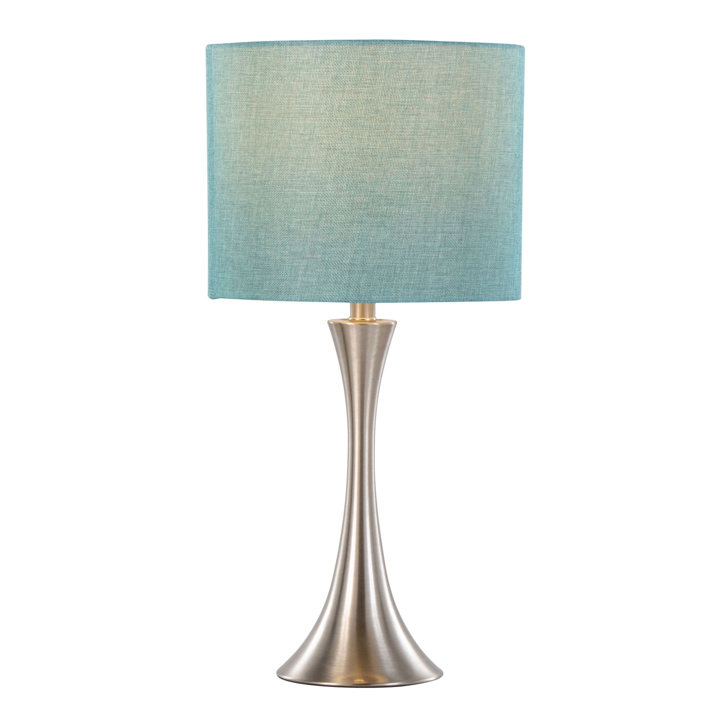 Lenuxe - Contemporary Table Lamp (Set of 2) - Nickel / Turquoise