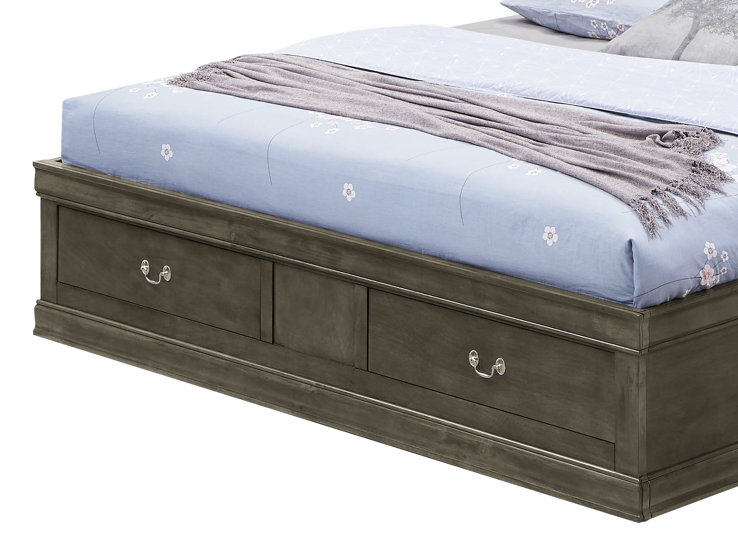 Louis Phillipe - Queen Storage Bed - Gray