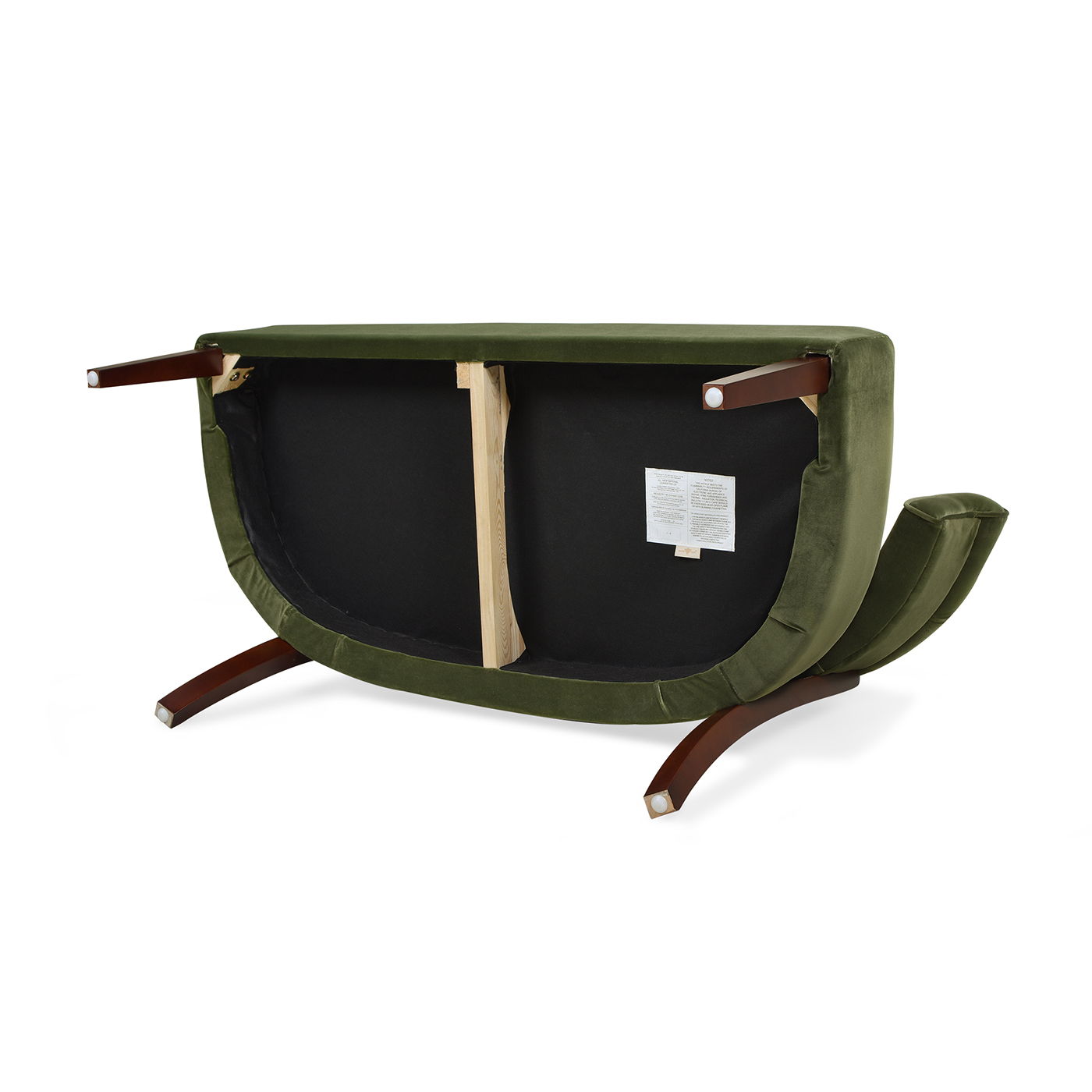 Jared - Roll Arm Tufted Bench Settee - Olive Green