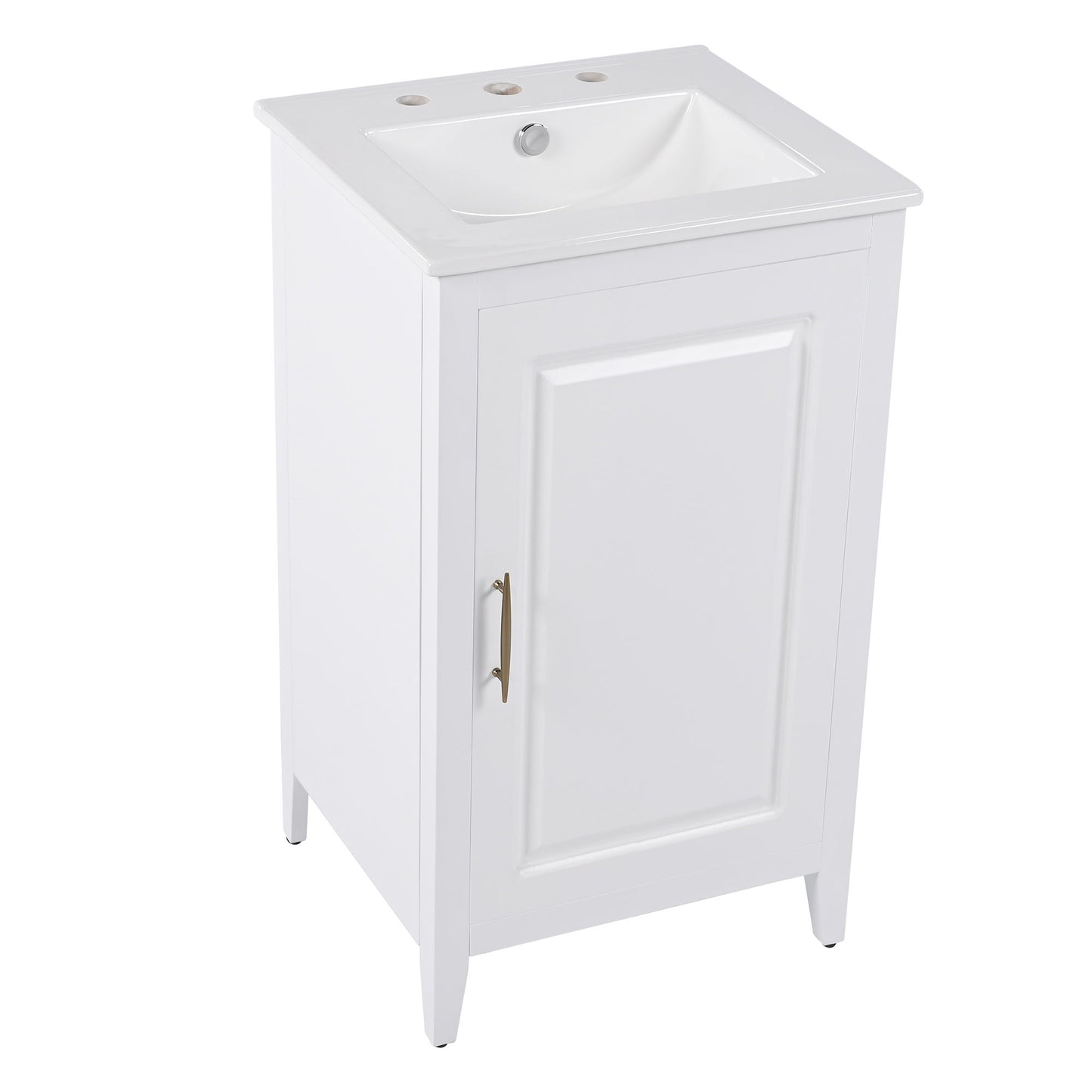 Modern 20.3" Bathroom Vanity With Sink, Functional Drawer, Soft Closing Door - White