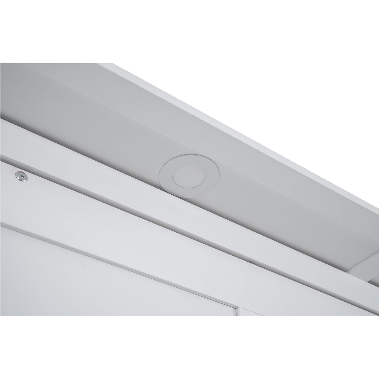 Queen Size Murphy Wall Bed With Shelves And LED Lights - White