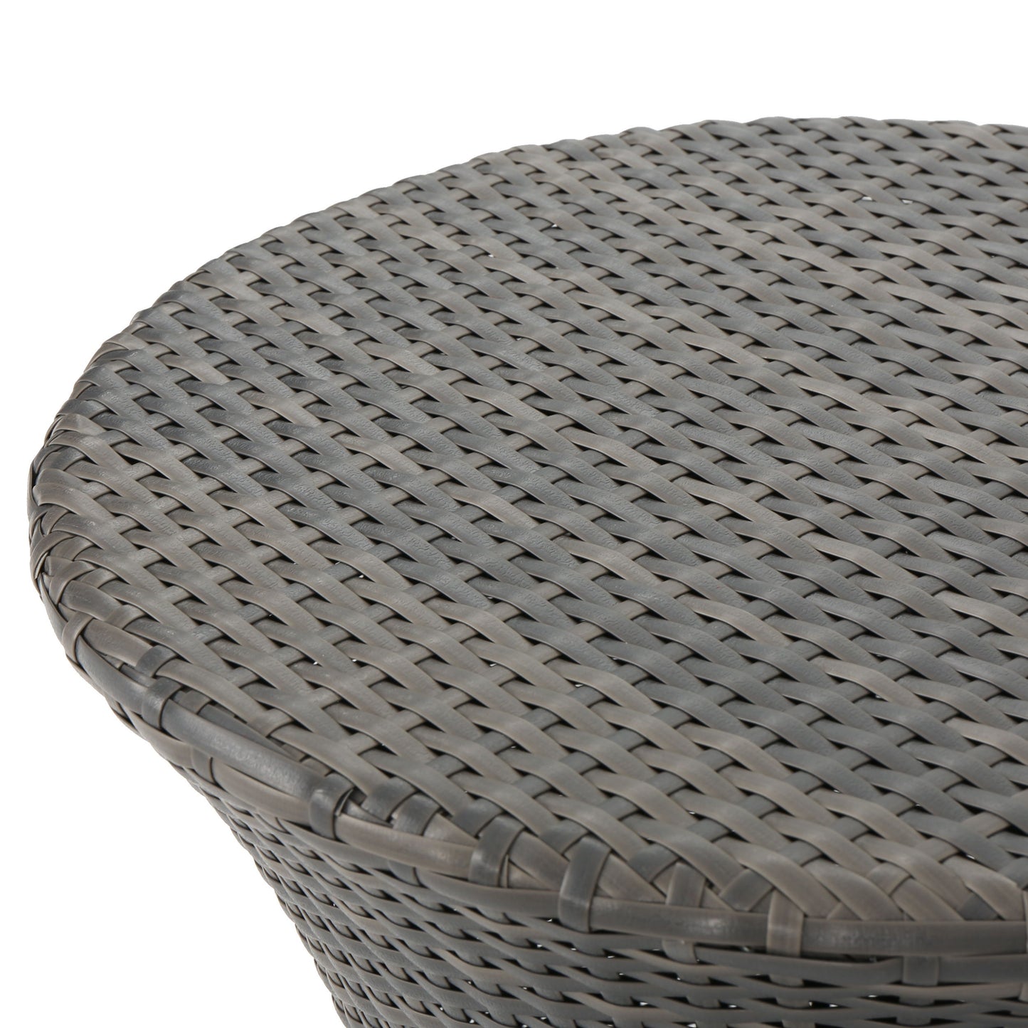 Thrive - Hourglass Rattan Table With No Glass Top - Gray