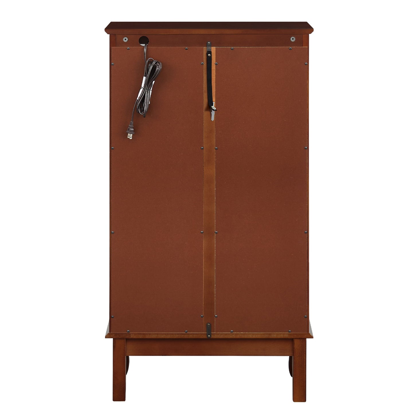 Curio Cabinet Lighted Curio Diapaly Cabinet With Adjustable Shelves And Mirrored Back Panel, Tempered Glass Doors 3 Tier, (E26 Light Bulb Not Included) - Cherry