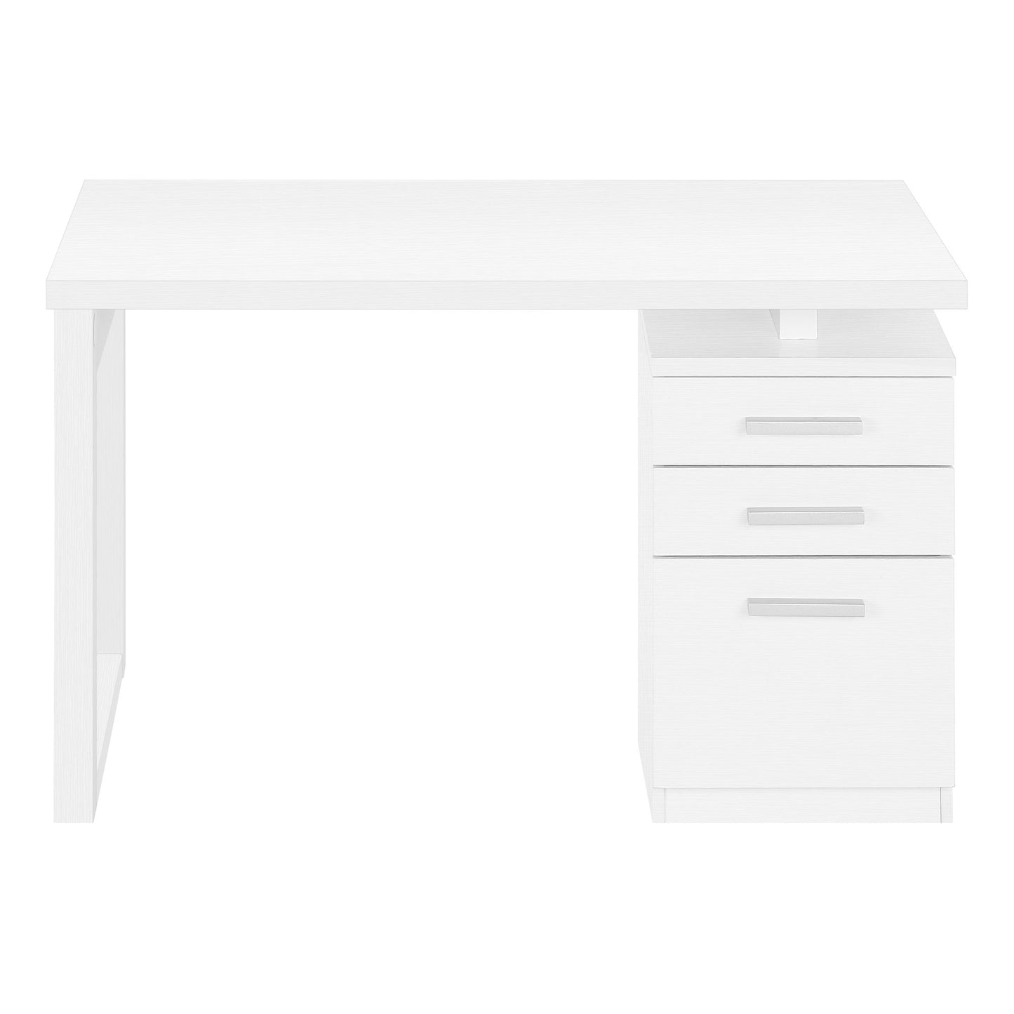 Computer Desk For Home Office, Laptop, Left, Right Set - Up, Storage Drawers, Contemporary And Modern - White