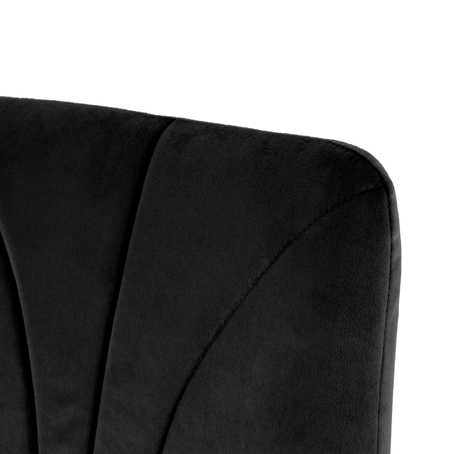 Modern Light Luxury Dining Chair With Gold Metal Legs (Set of 4) - Black