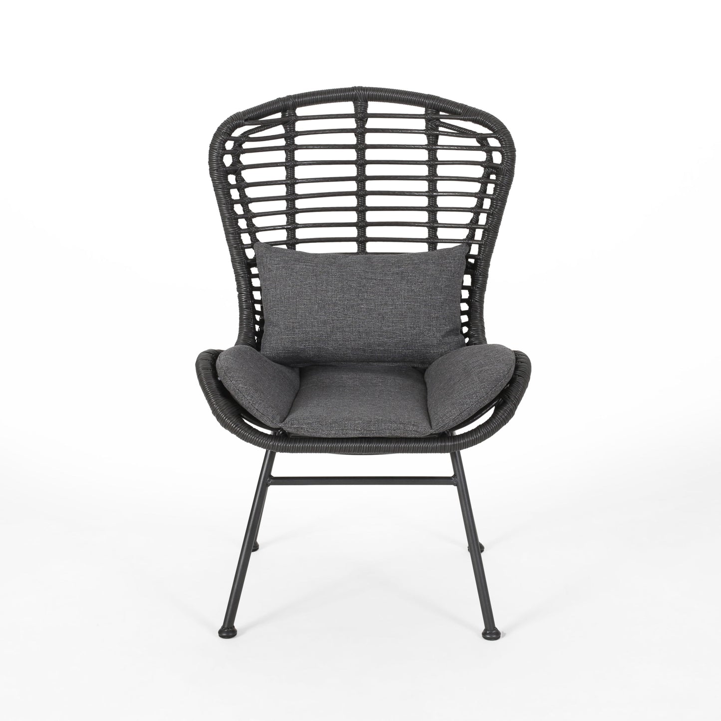 Calypso - Outdoor Chair With Water Resistance Cushion And Iron Frame - Gray