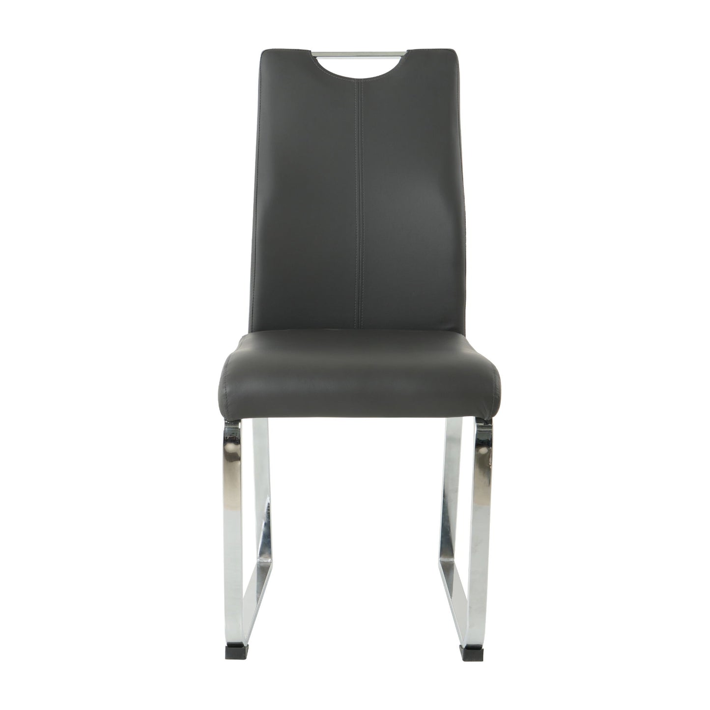 Modern Dining Chair (Set of 2), Upholstered With Cloth And Electroplated Metal Legs For Home Furniture - Charcoal Gray