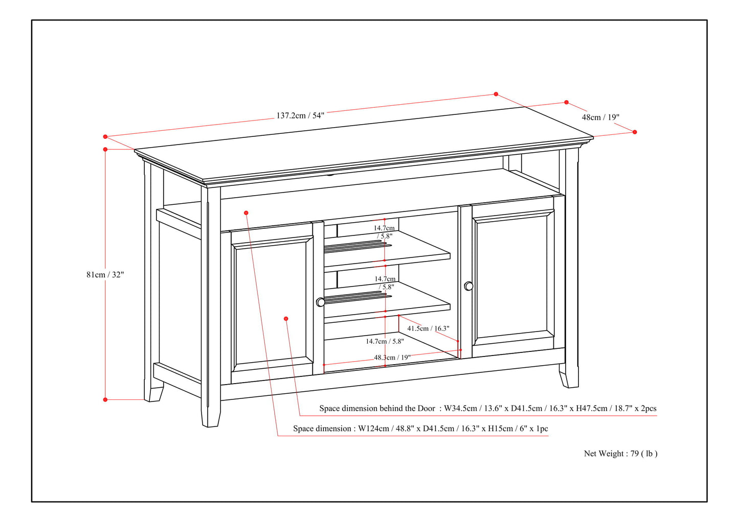 Amherst - TV Media Stand - Light Golden Brown