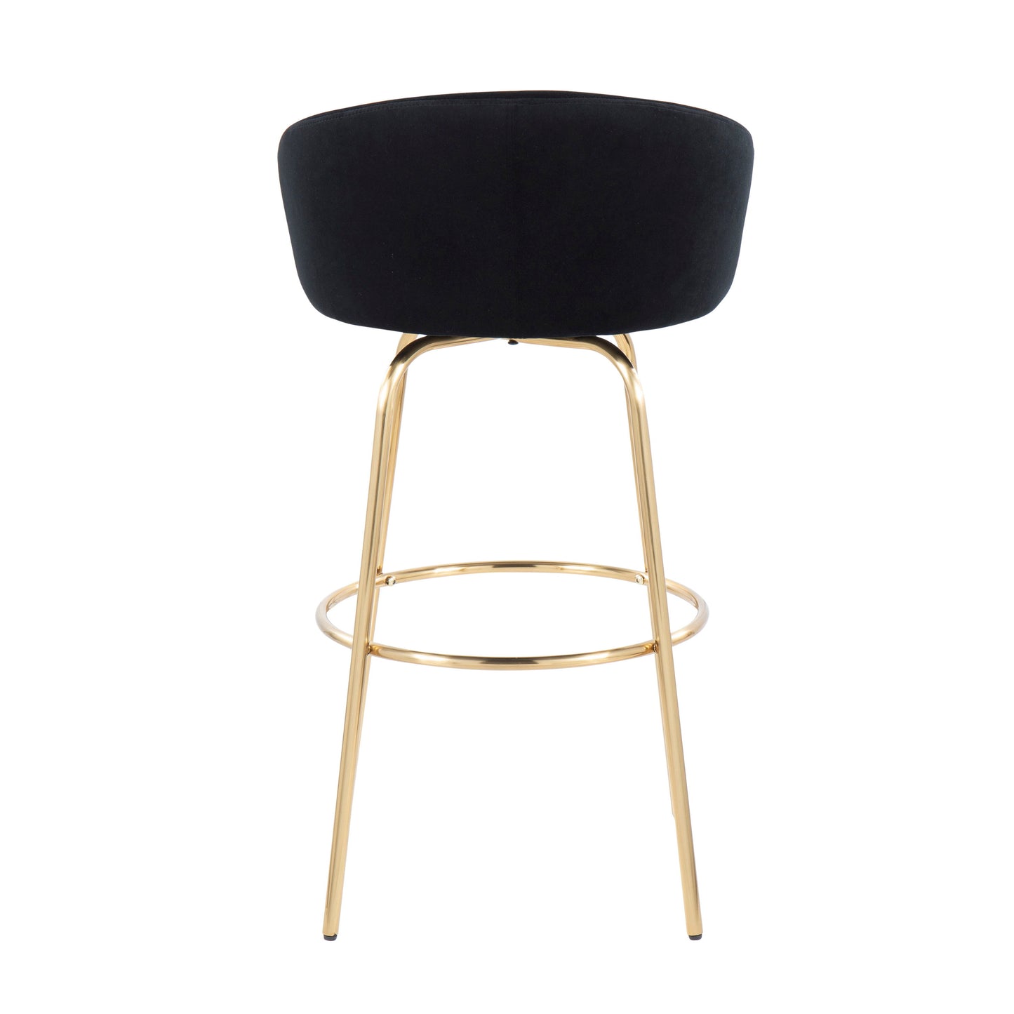 Claire - Contemporary / Glam Fixed Height Bar Stool With Round Footrest (Set of 2) - Black / Gold