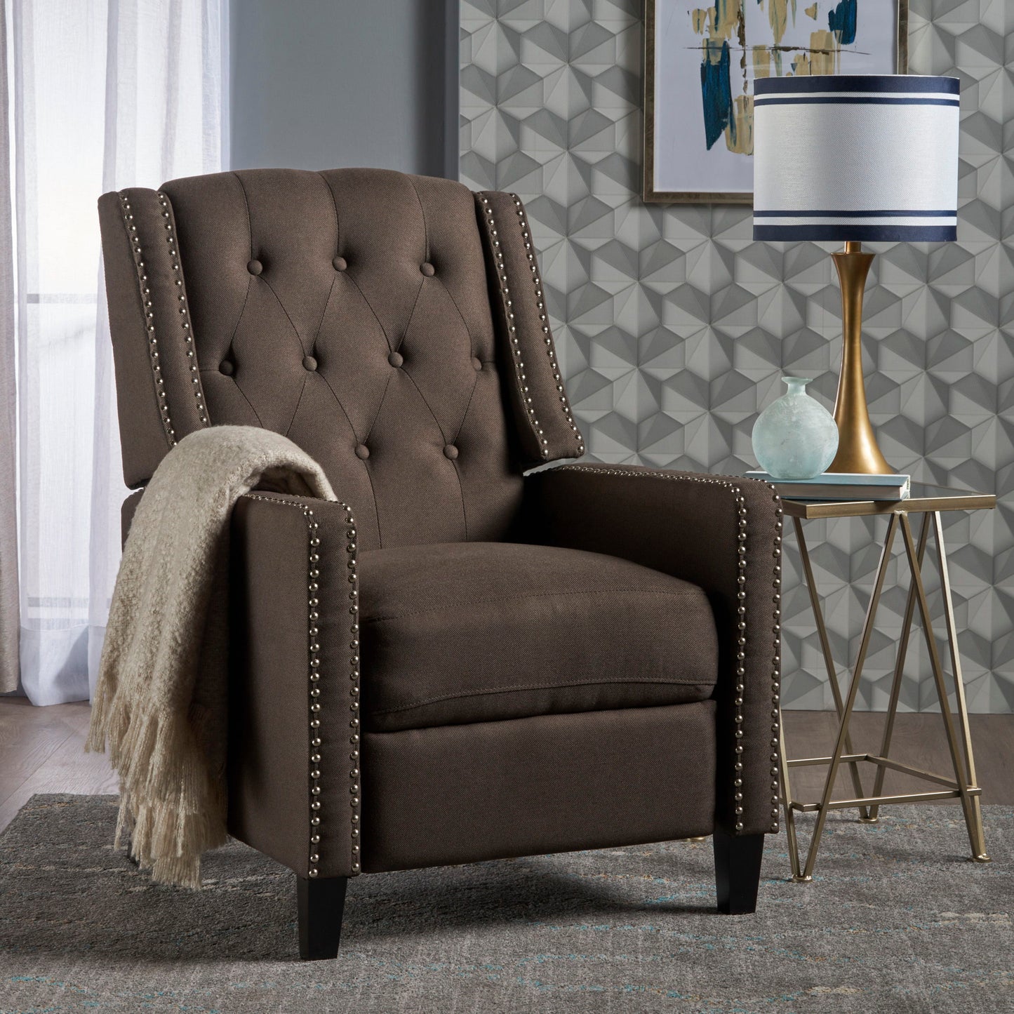Classic Push Back Chair - Coffee