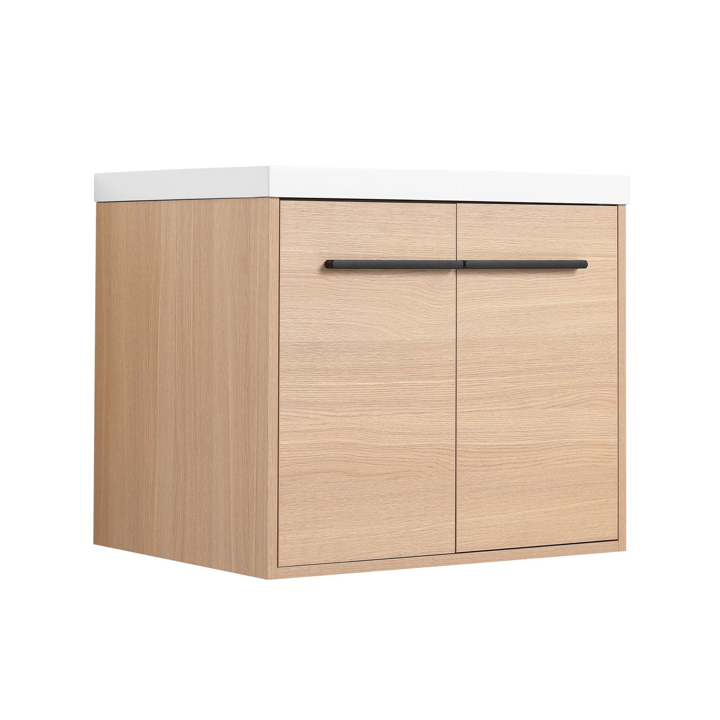 Bathroom Vanity Set With Resin Countertop Sink, 2 Doors - Oak