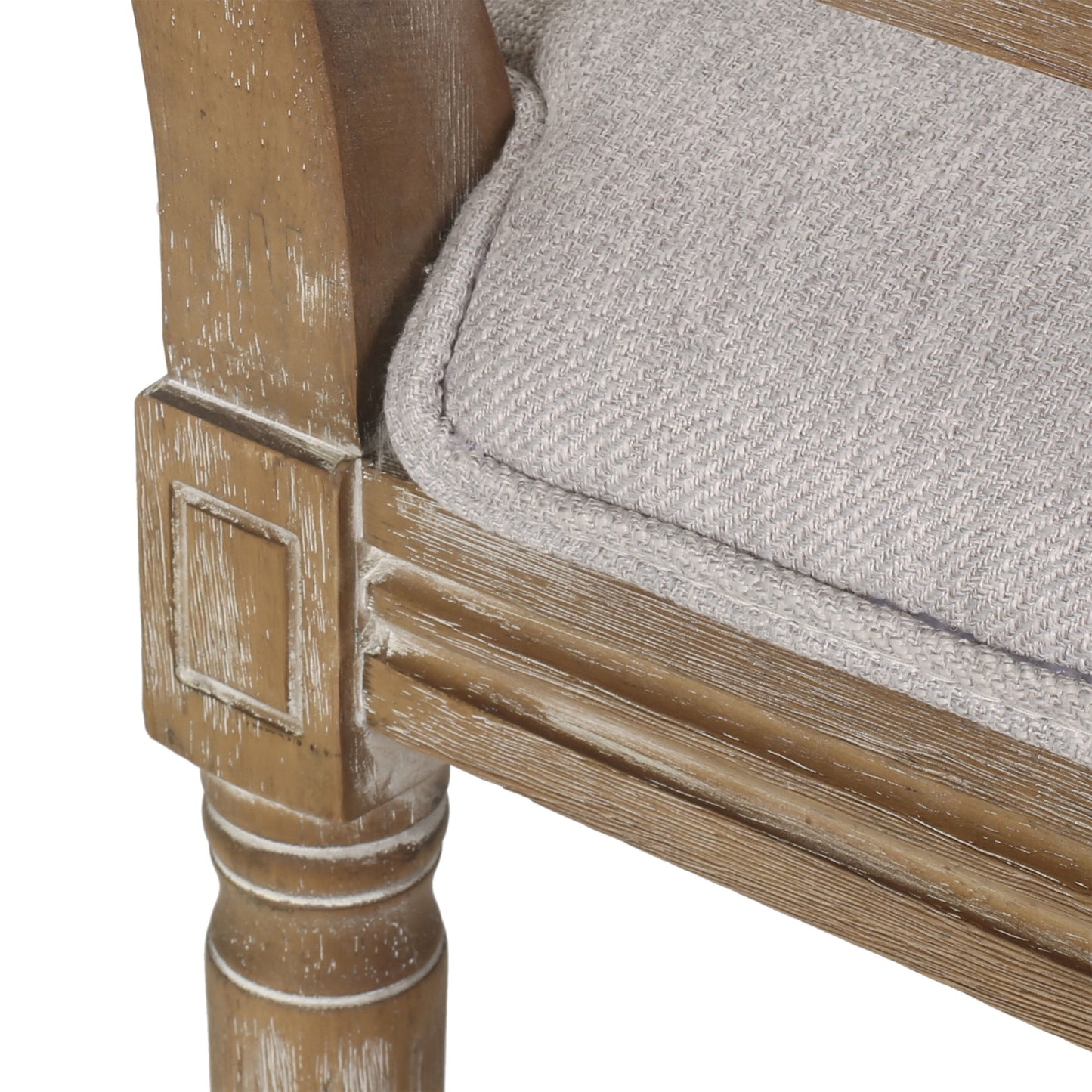 French Country Dining Chair (Set of 2) With Upholstered Seats - Light Gray