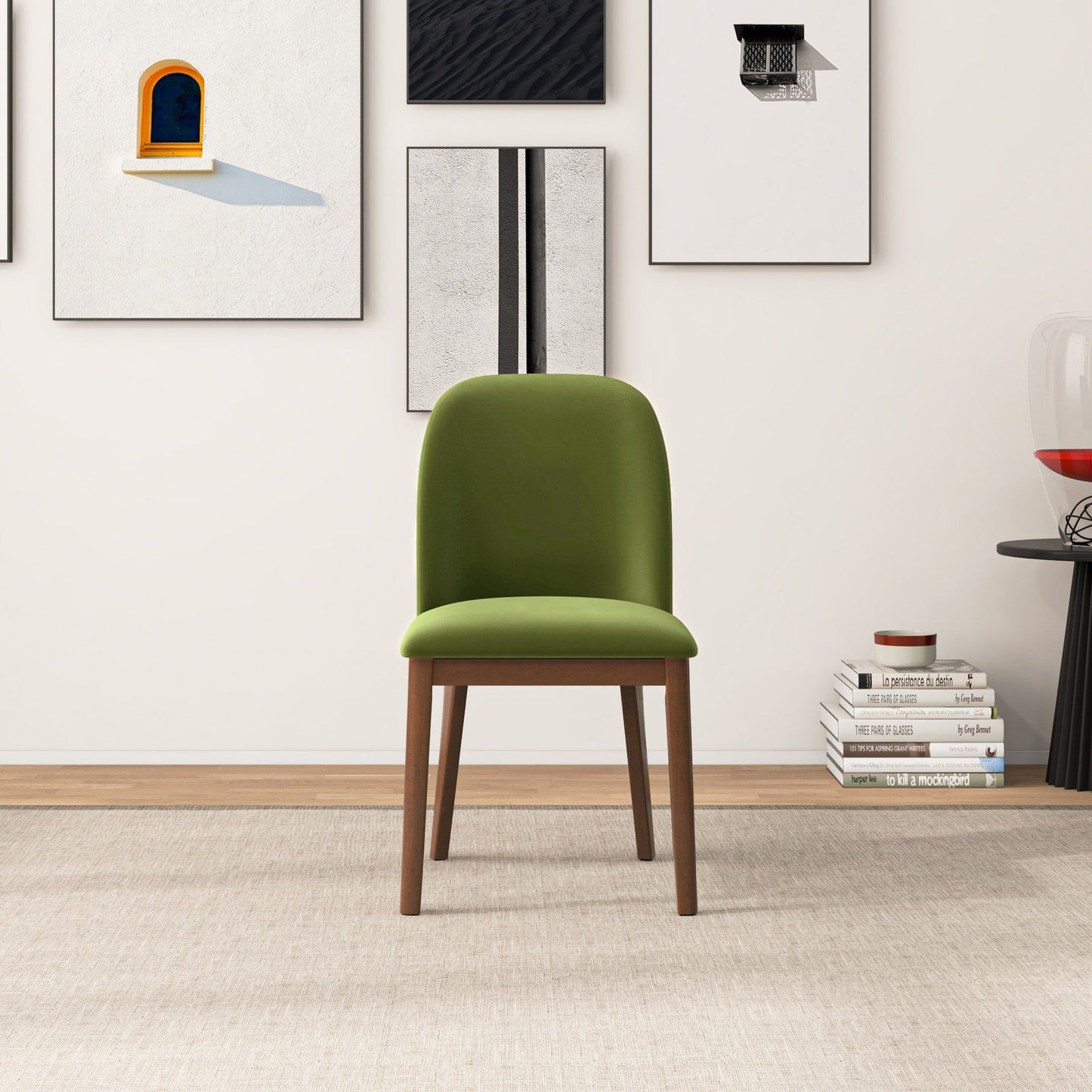 Kaitlyn - Dining Chair (Set of 2) - Brown / Light Green / Olive Green