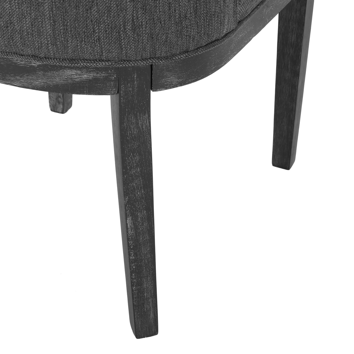 Modern Rustic Dining Chair (Set of 2) With Solid Wood Frame - Charcoal