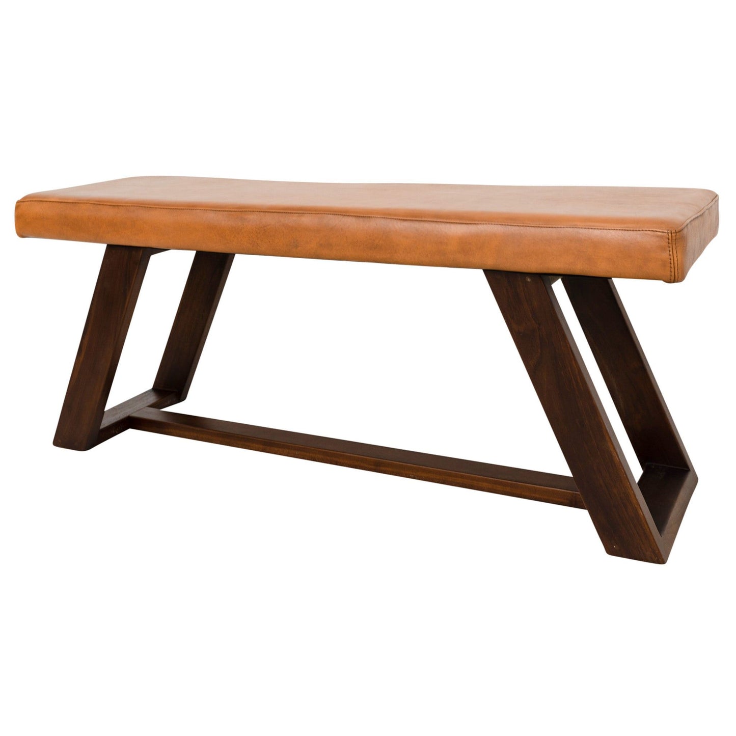 Marley - Genuine Leather Bench - Amber