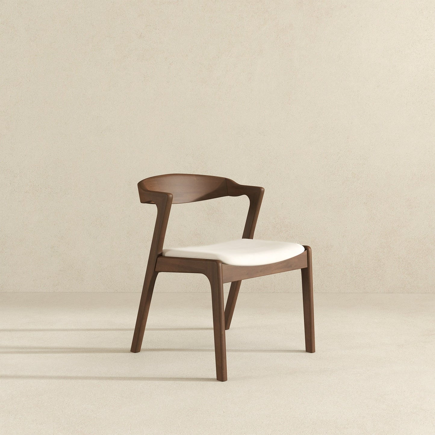 Dakota - Velvet Dining Chair (Set of 2) - Cream White / Dark Brown