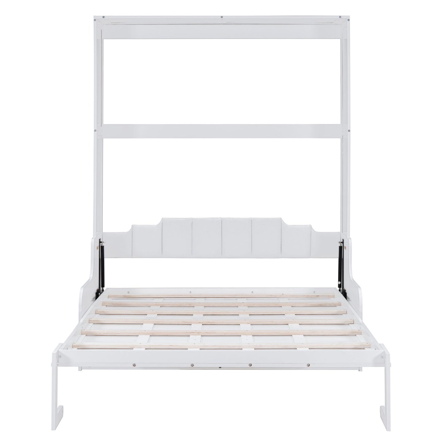 Queen Size Murphy Space Saving Wall Bed With Cushion - White