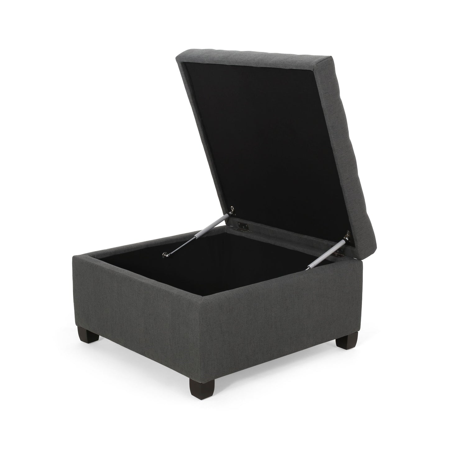 Isabella - Ottoman Contemporary Storage Solution - Dark Gray