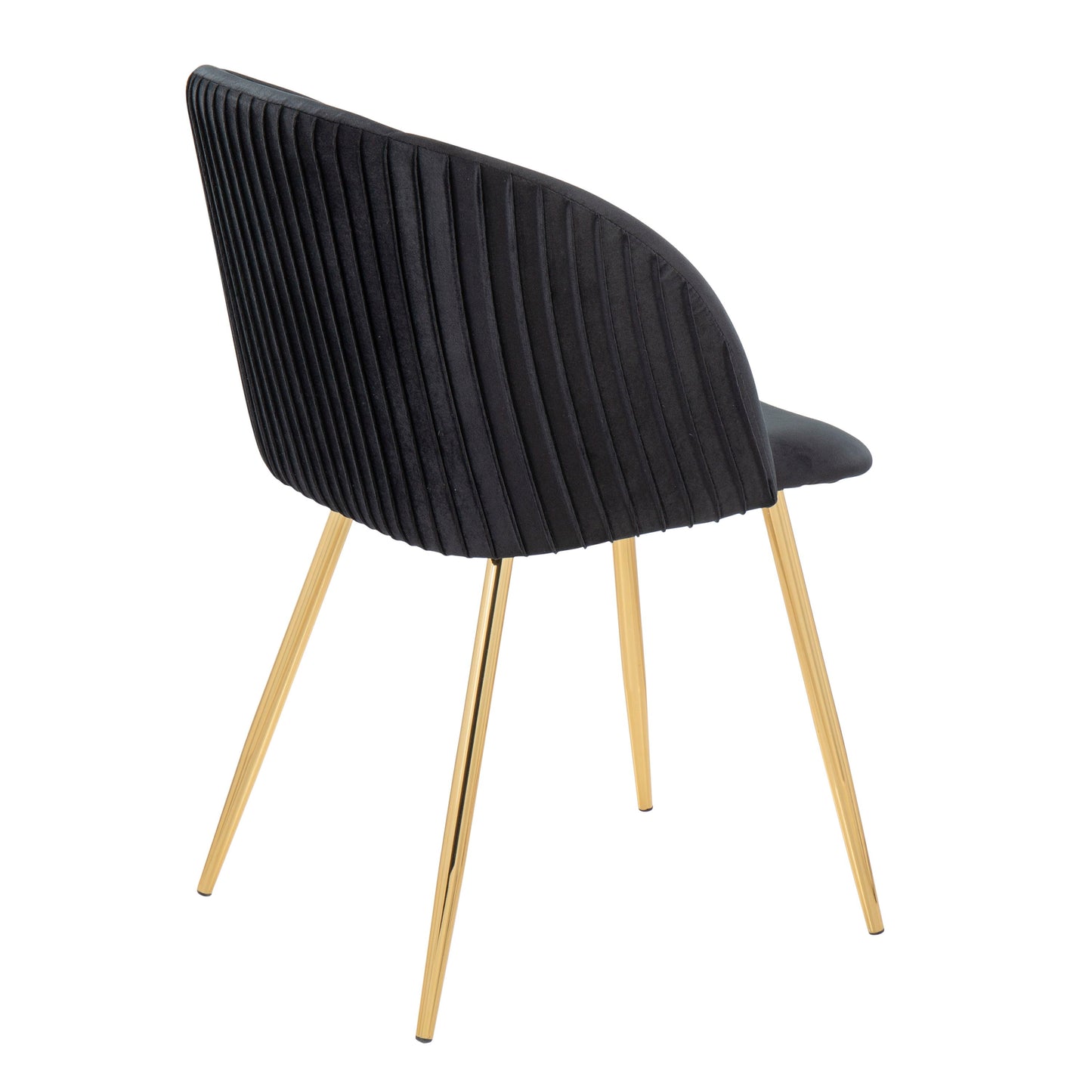 Fran - Pleated Contemporary Chair (Set of 2) - Gold / Pleated Black