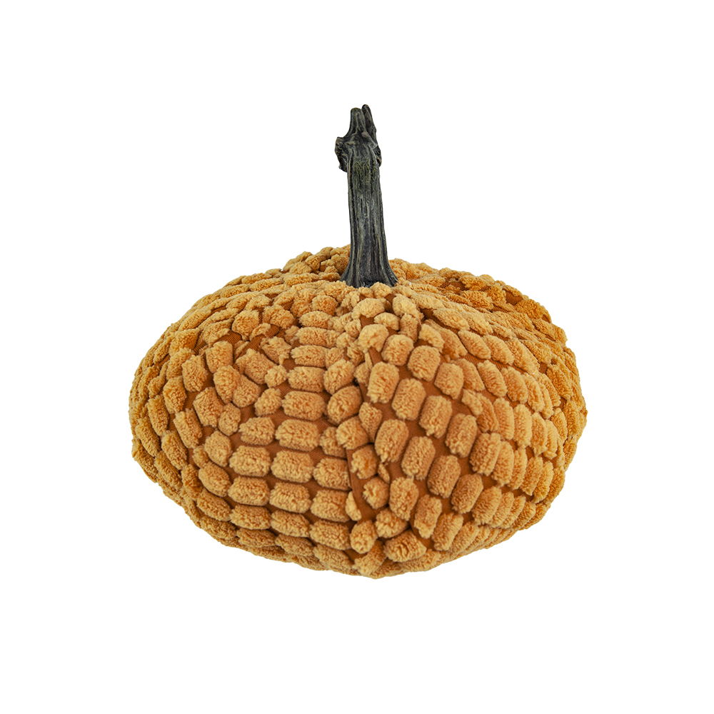 Chenille Weighted Pumpkin Ornament Decor For Holiday Harvest Festival Fall Festival & Thanksgiving (Set of 2) - Orange