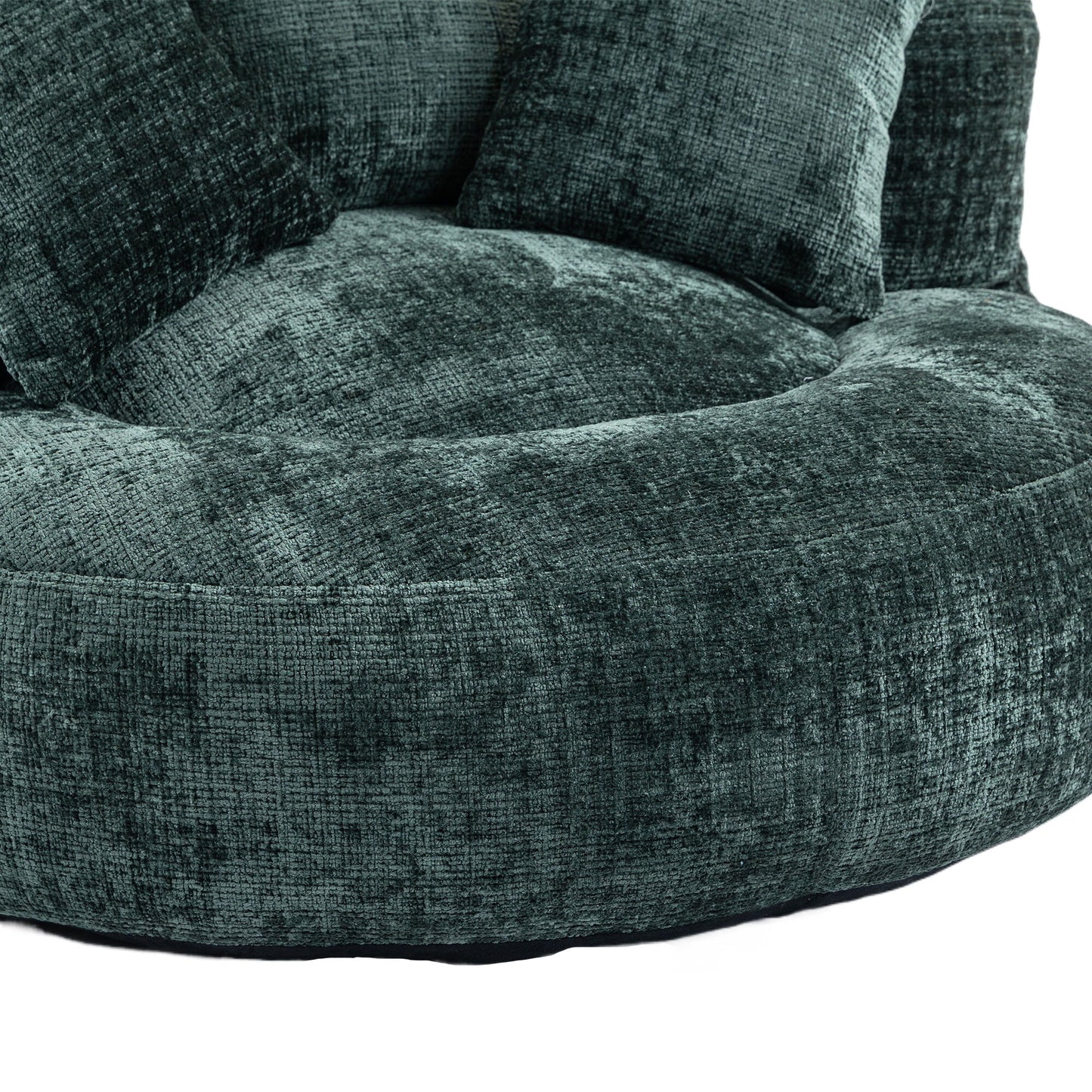 Chenille High Back Bean Bag Chair Couch With 3 Pillows, Indoor & Outdoor, Single Gaming Sofa For Bedroom - Emerald