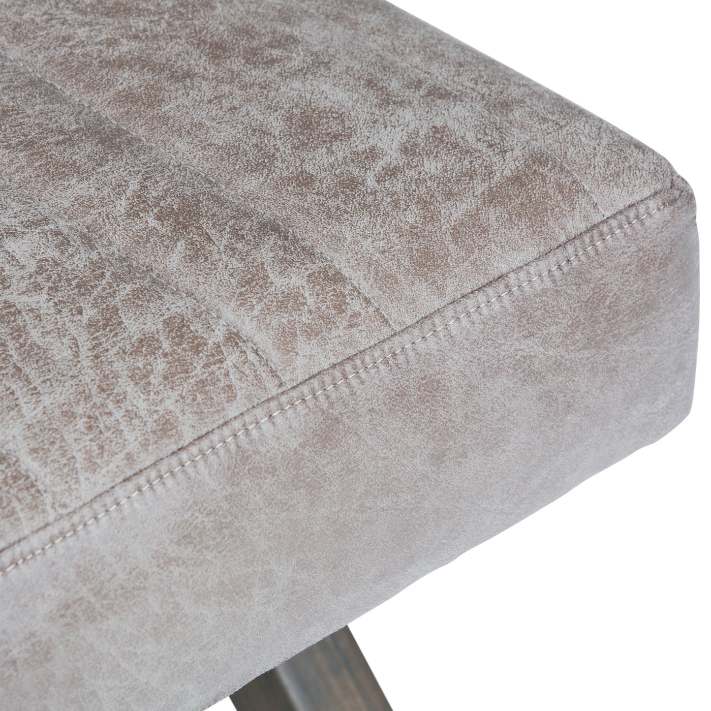 Salinger - Large Ottoman Bench - Distressed Gray Taupe