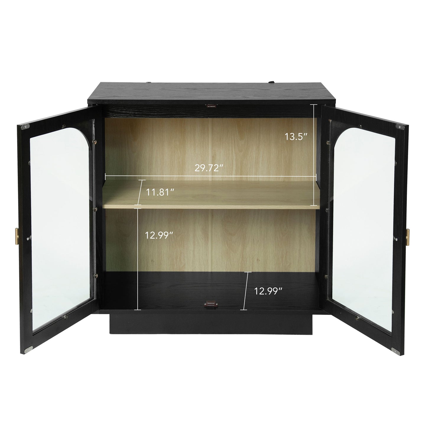 Storage Cabinet With Door For Living Room, Dining Room, Study - Black