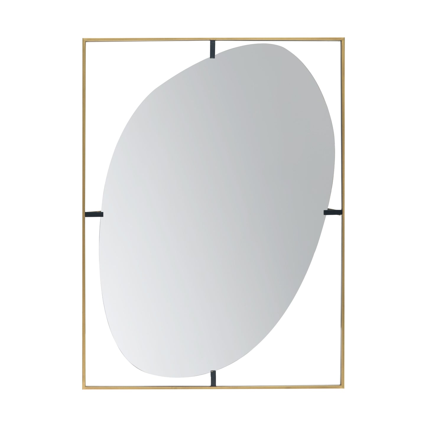Poppy Mirror With Metal Frame Contemporary Design Wall Decor For Bathroom, Entryway Wall Decor - Golden Black