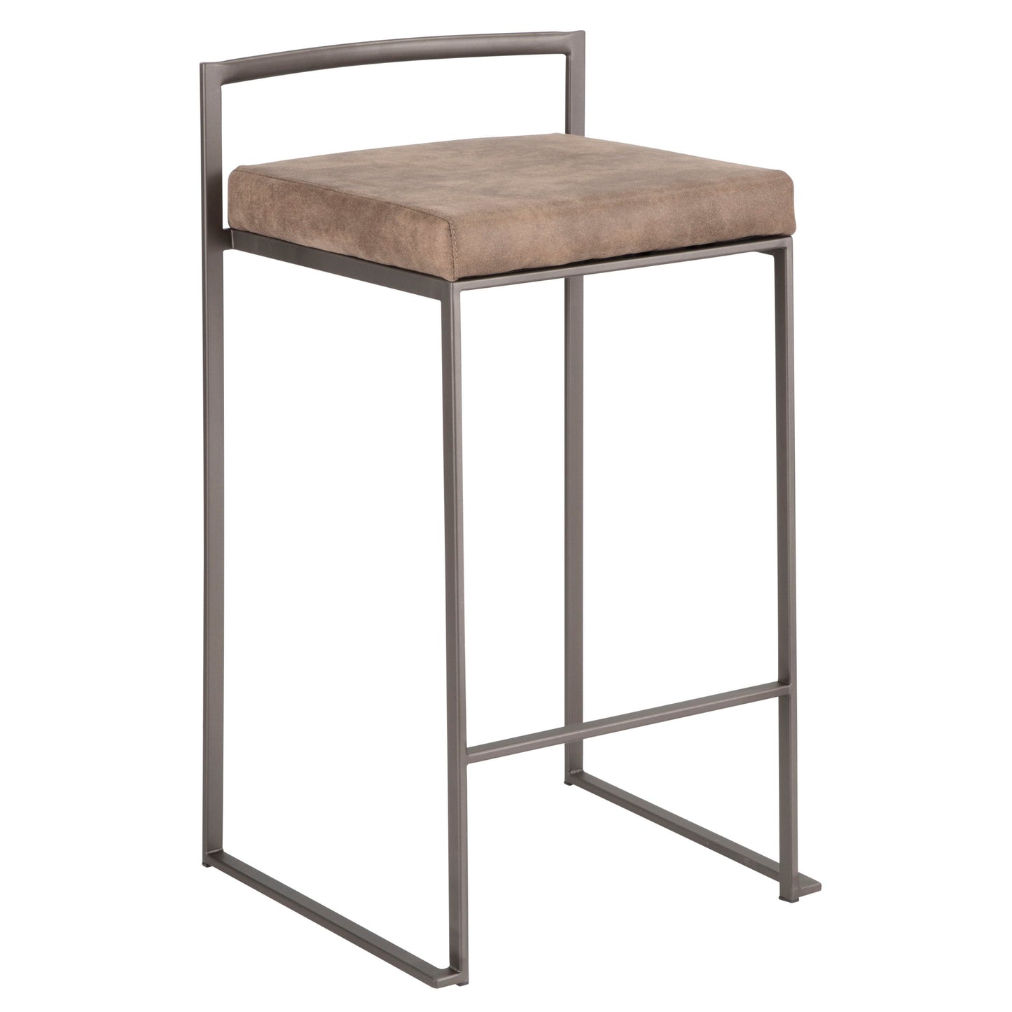 Fuji - Industrial Stackable Counter Stool (Set of 2) - Brown