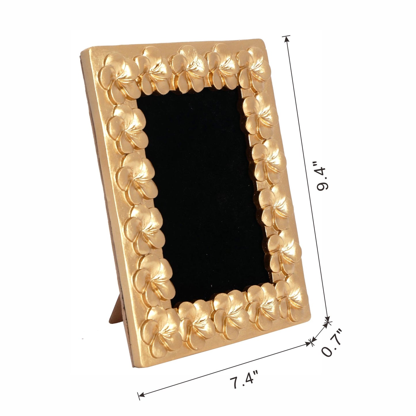Vintage Photo Frame & Flower Design - Gold