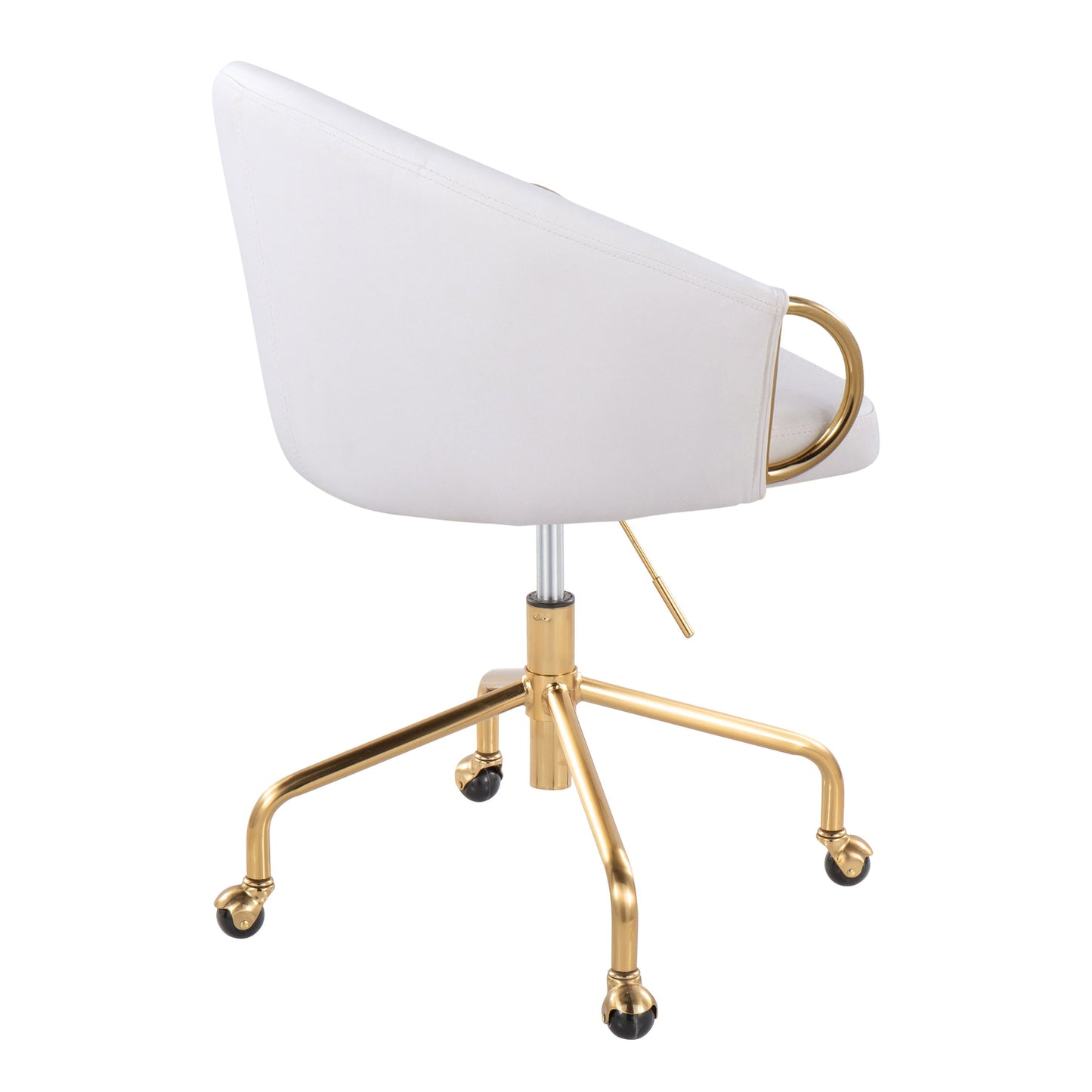 Claire - Contemporary / Glam Task Chair - Gold / White