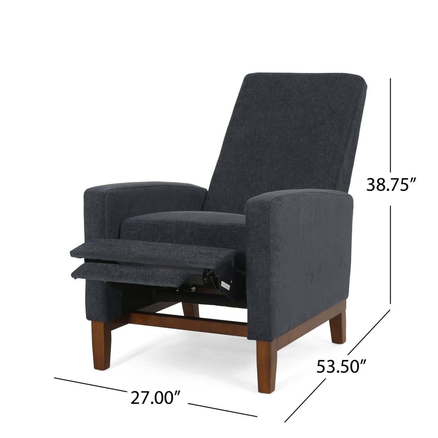 Wide Hand Manual Club Recliner - Charcoal